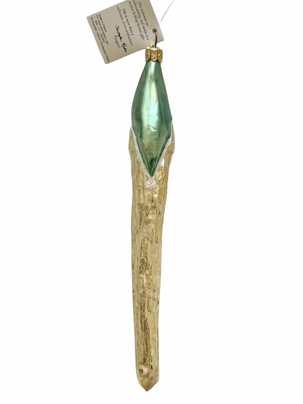 Christopher Radko Pencil Santa Claus Icicle Mouth Blown Glass Ornament 1995 - Picture 5 of 8